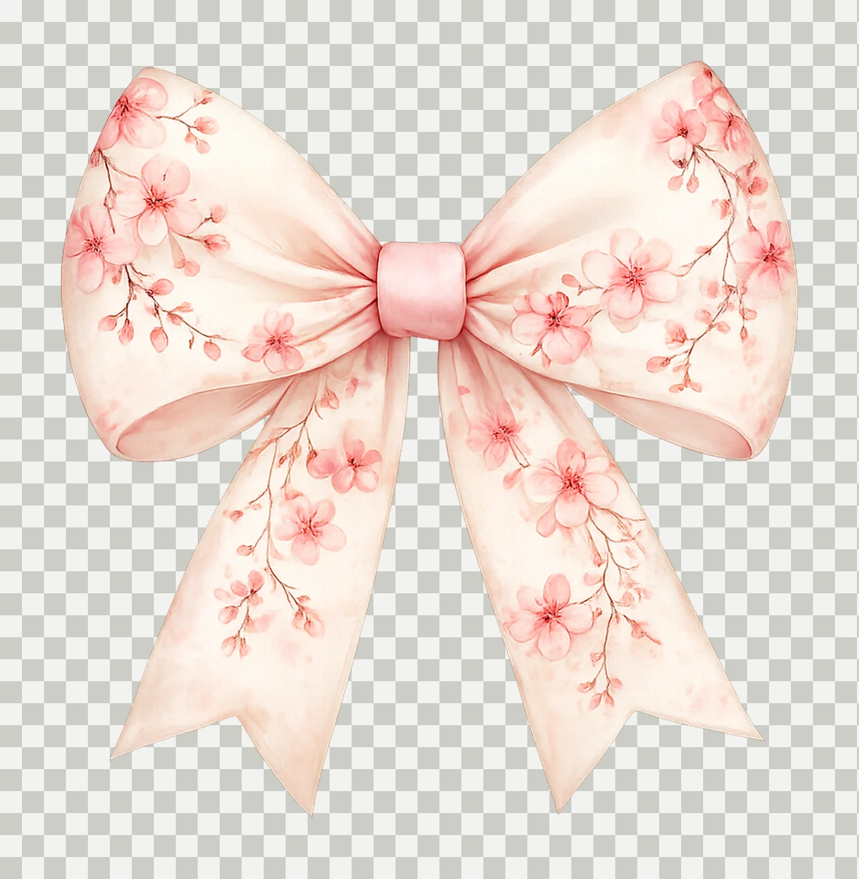 Cherry blossom bow trendy coquette bow Artwork spring flower transparency and detail preview thumbnail