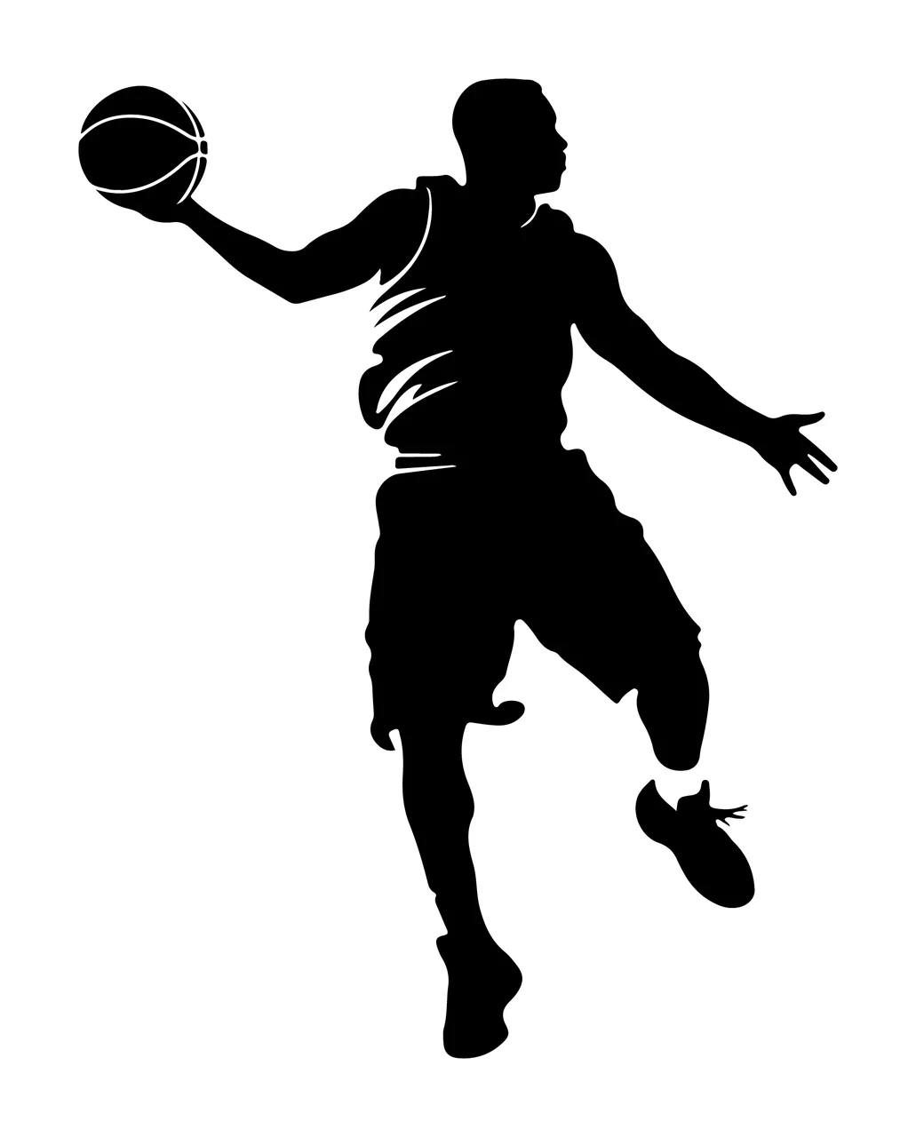 Basketball Player Silhouette In Action Athlete Playing Human figure
