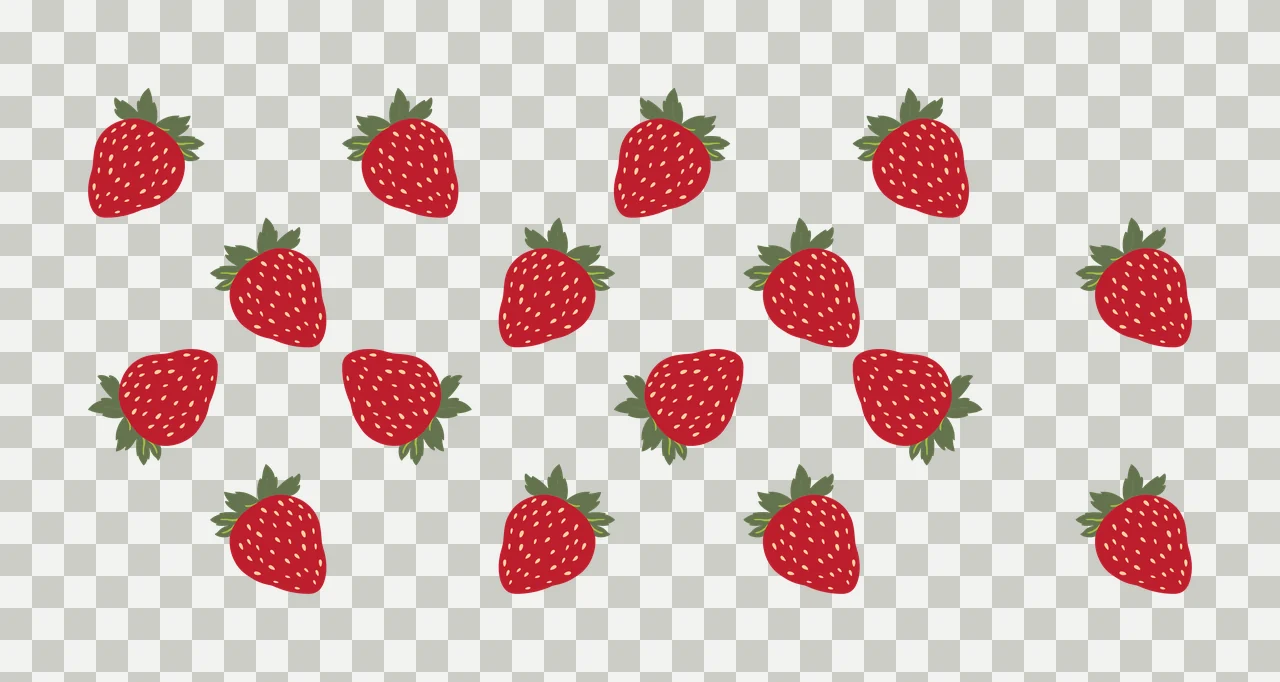 Can Glass Wrap Strawberry Silhouettes Arranged In Grid strawberries transparency and detail preview thumbnail