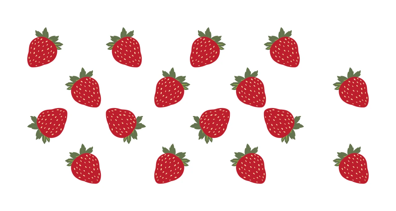 Can Glass Wrap Strawberry Silhouettes Arranged In Grid strawberries