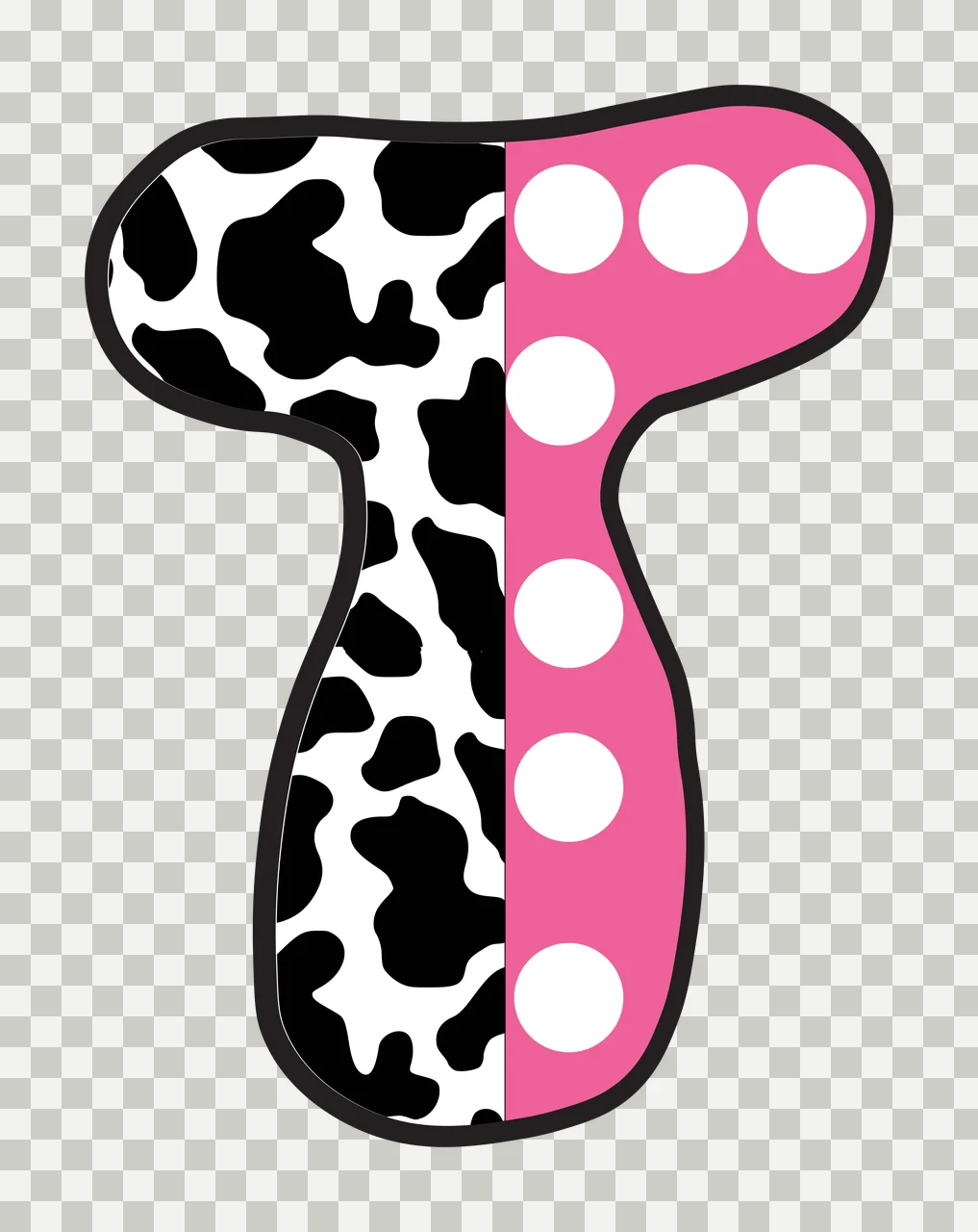 Half Cow Bright Font Dalmatian Race Doodle Leopard Character 13 racing transparency and detail preview thumbnail