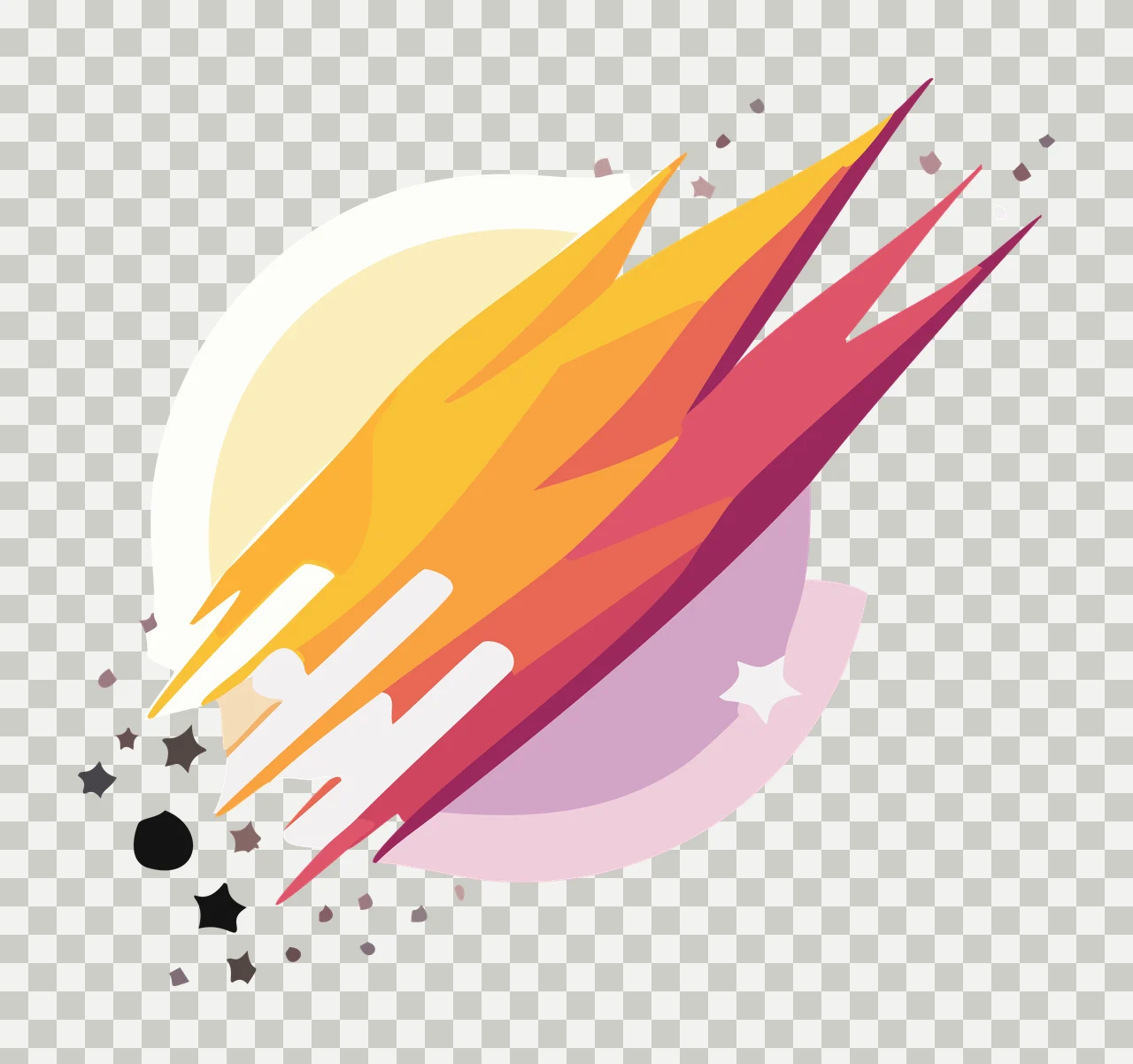Circle With Jagged Motion Lines shattered spikes stars dots transparency and detail preview thumbnail