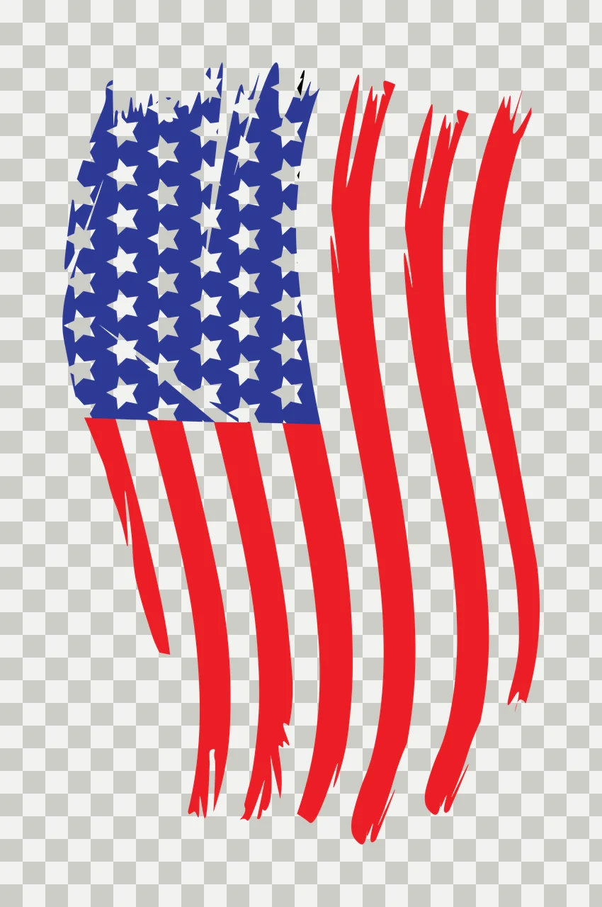 Flag Distressed American Vertical Strip waving stars stripes transparency and detail preview thumbnail