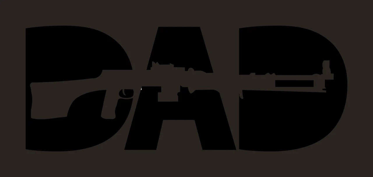 Dad Text Overlay With Letters And Rifle contrast preview thumbnail