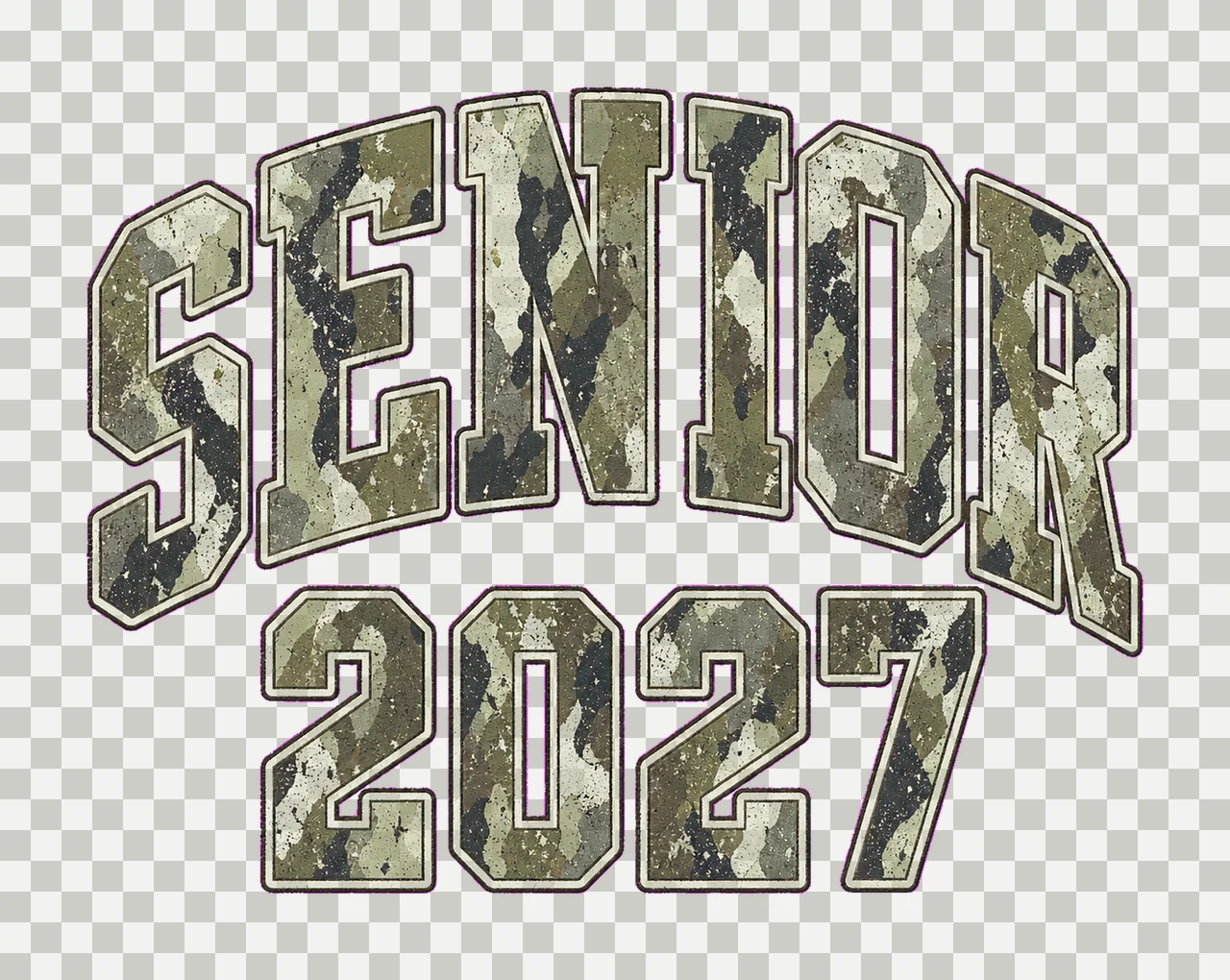 Senior 2027 Camo Graduation sublimation instant Variation D transparency and detail preview thumbnail