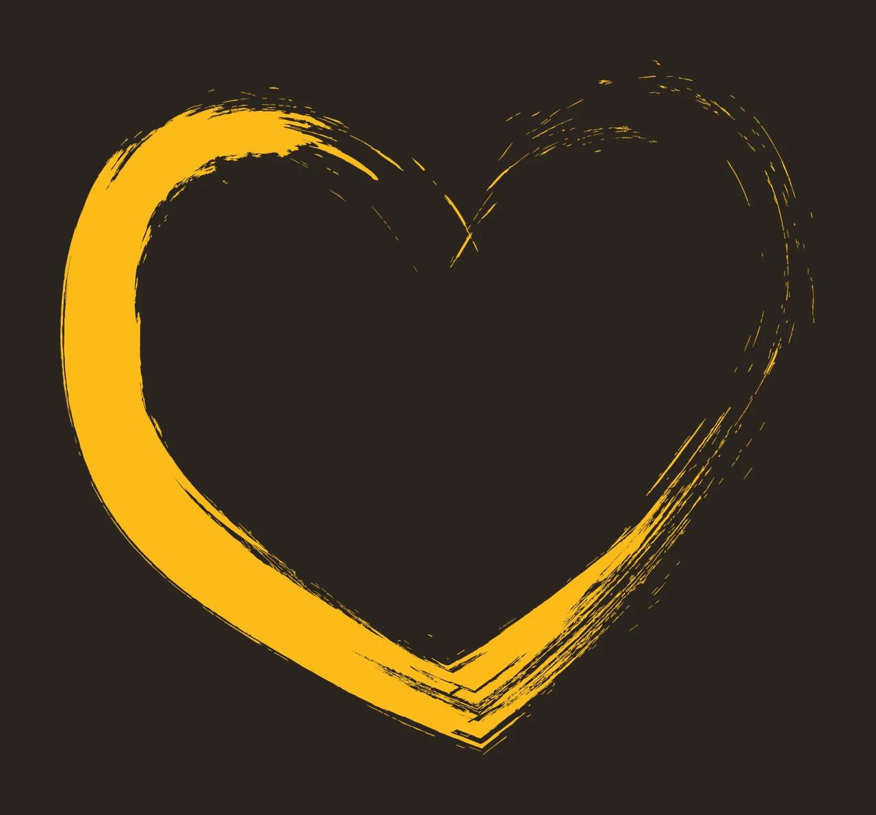 Brush Single Black Stroke Heart hand drawn plain outline texture contrast preview thumbnail