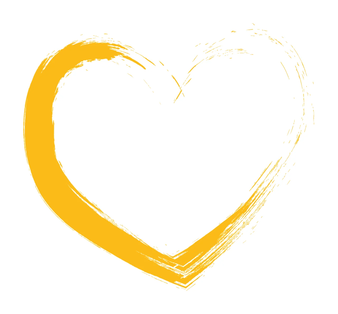 Brush Single Black Stroke Heart hand drawn plain outline texture