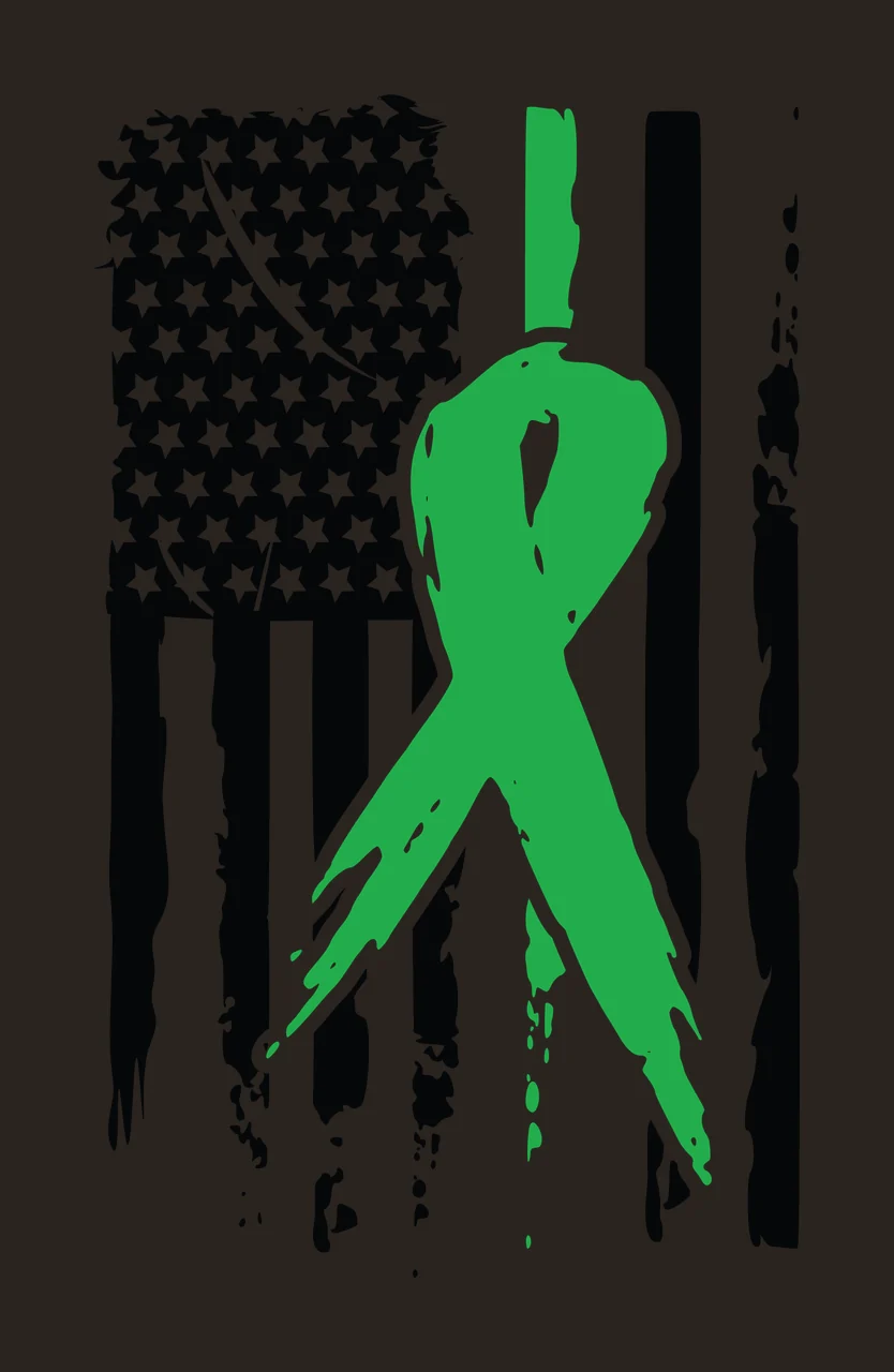 Awareness Distressed American Flag Ribbon and graphic black contrast preview thumbnail