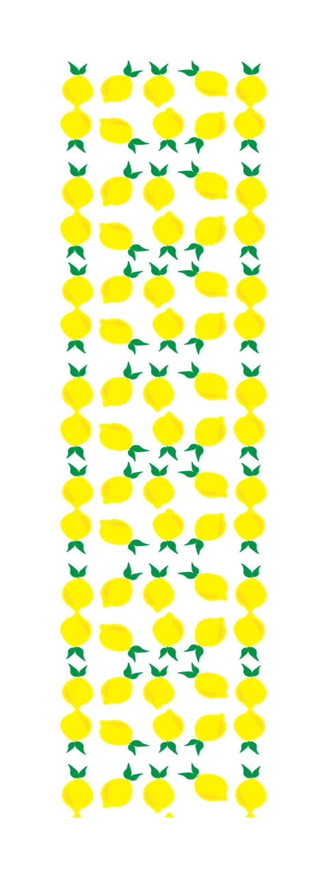 Lemons Patterned Vertical Column Silhouette Art Repeated lemon