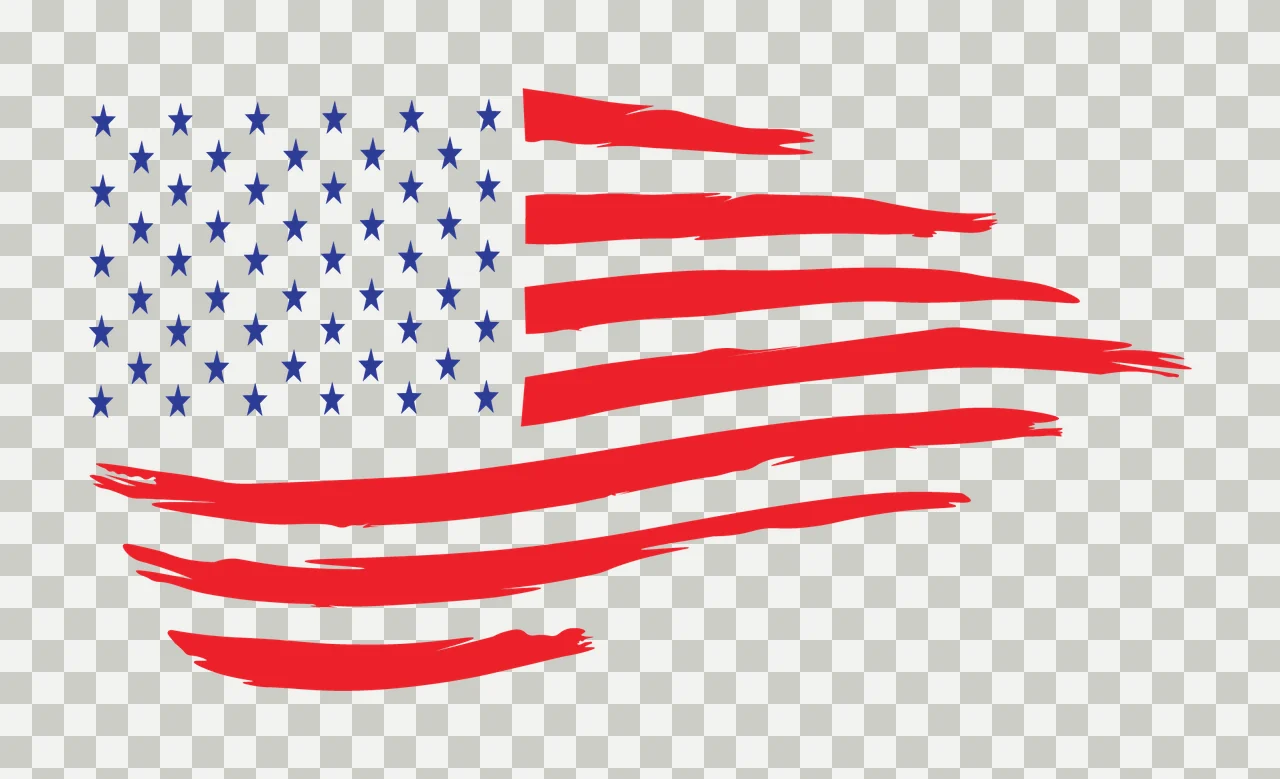 Can Glass Wrap American Flag Waving With Stars transparency and detail preview thumbnail