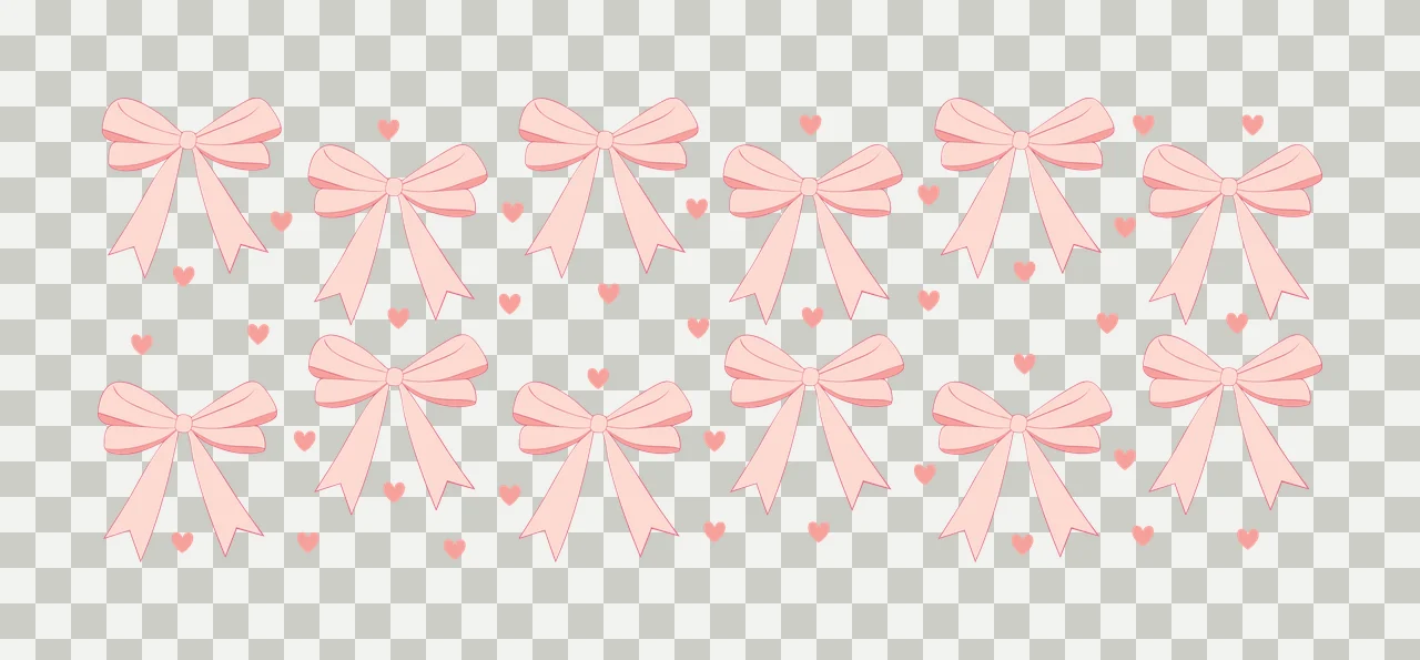 Can Glass Wrap Black Bows And Hearts Pattern white ornament transparency and detail preview thumbnail
