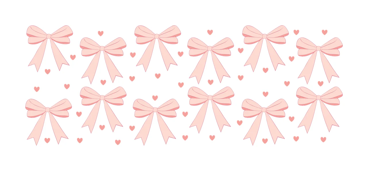 Can Glass Wrap Black Bows And Hearts Pattern white ornament