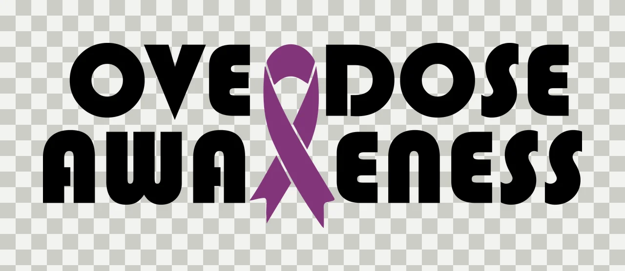 Overdose Awareness Ribbon Text Logo interrupting stencil Variation transparency and detail preview thumbnail