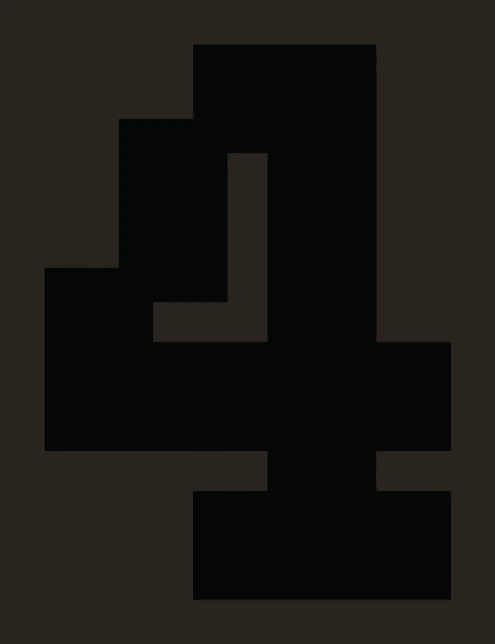 Number 4 Pixel Art Numeral Four In Black white typography symbol contrast preview thumbnail