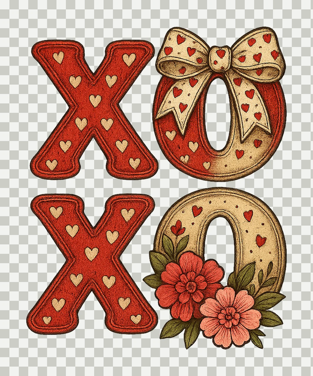 XOXO Heart Valentine Shirt Coquette Style Tee Design Cute transparency and detail preview thumbnail