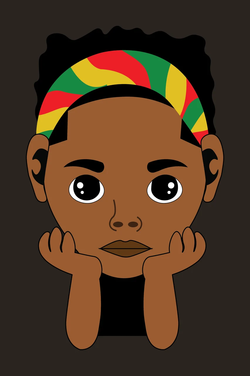 Black Person Silhouette Resting Chin On Hands simple white background contrast preview thumbnail