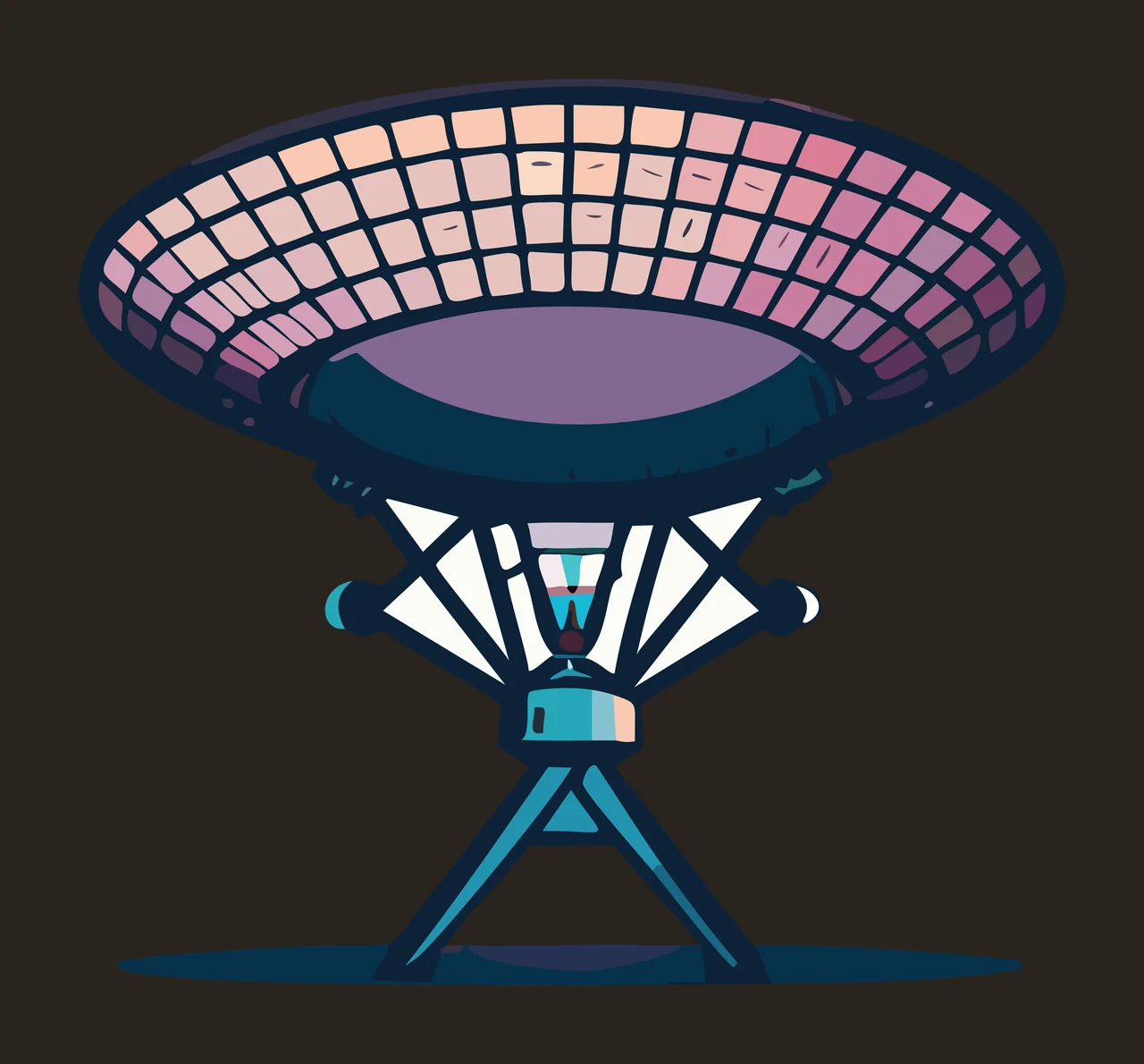 Satellite Dish Silhouette On Stand solid black technology minimalist contrast preview thumbnail