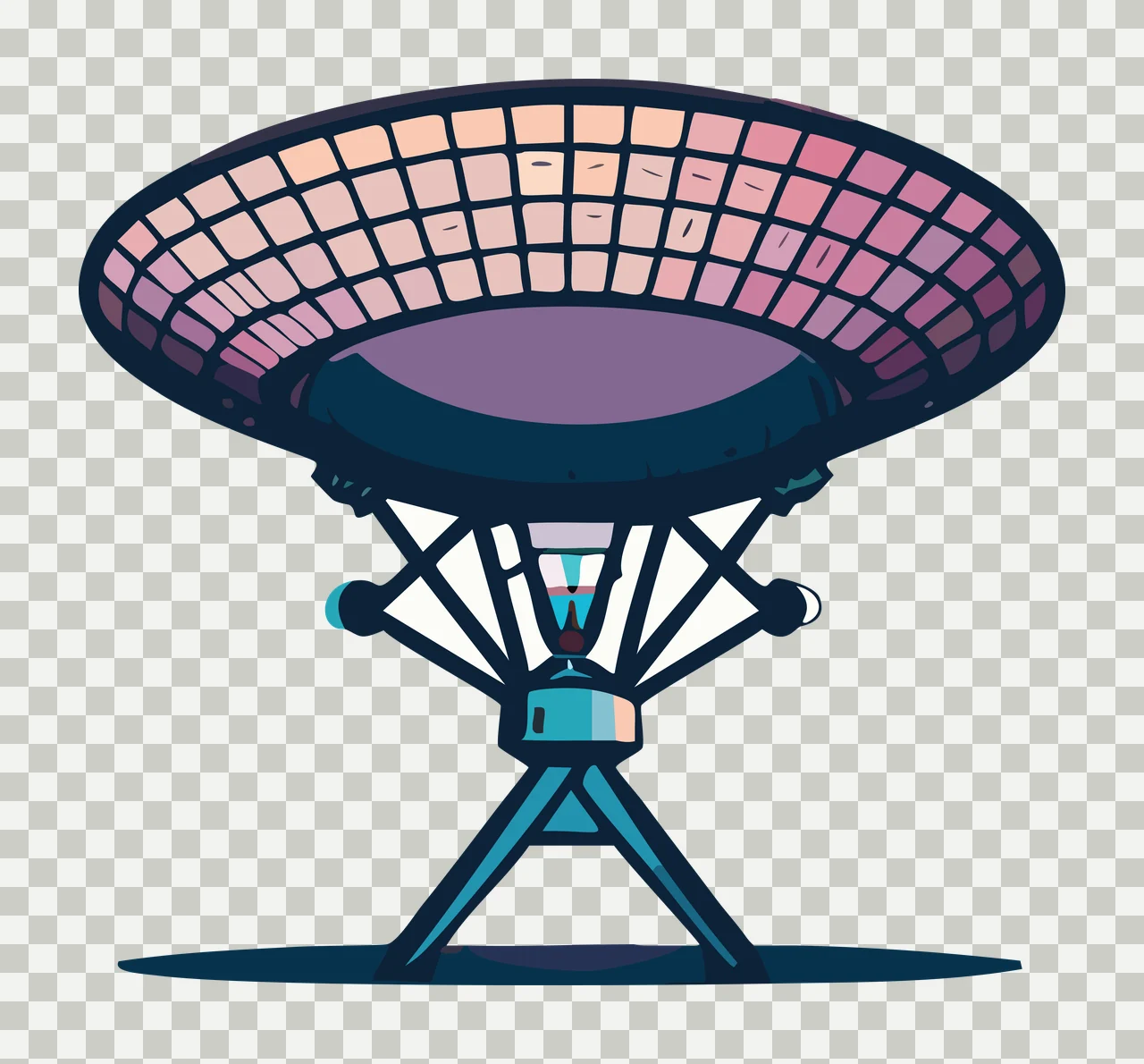 Satellite Dish Silhouette On Stand solid black technology minimalist transparency and detail preview thumbnail
