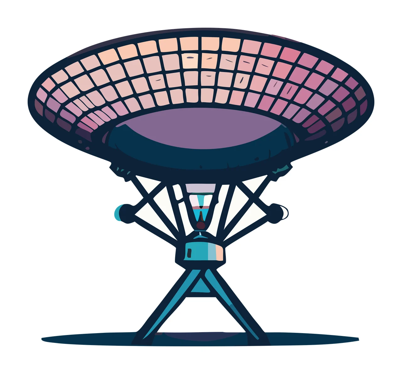 Satellite Dish Silhouette On Stand solid black technology minimalist