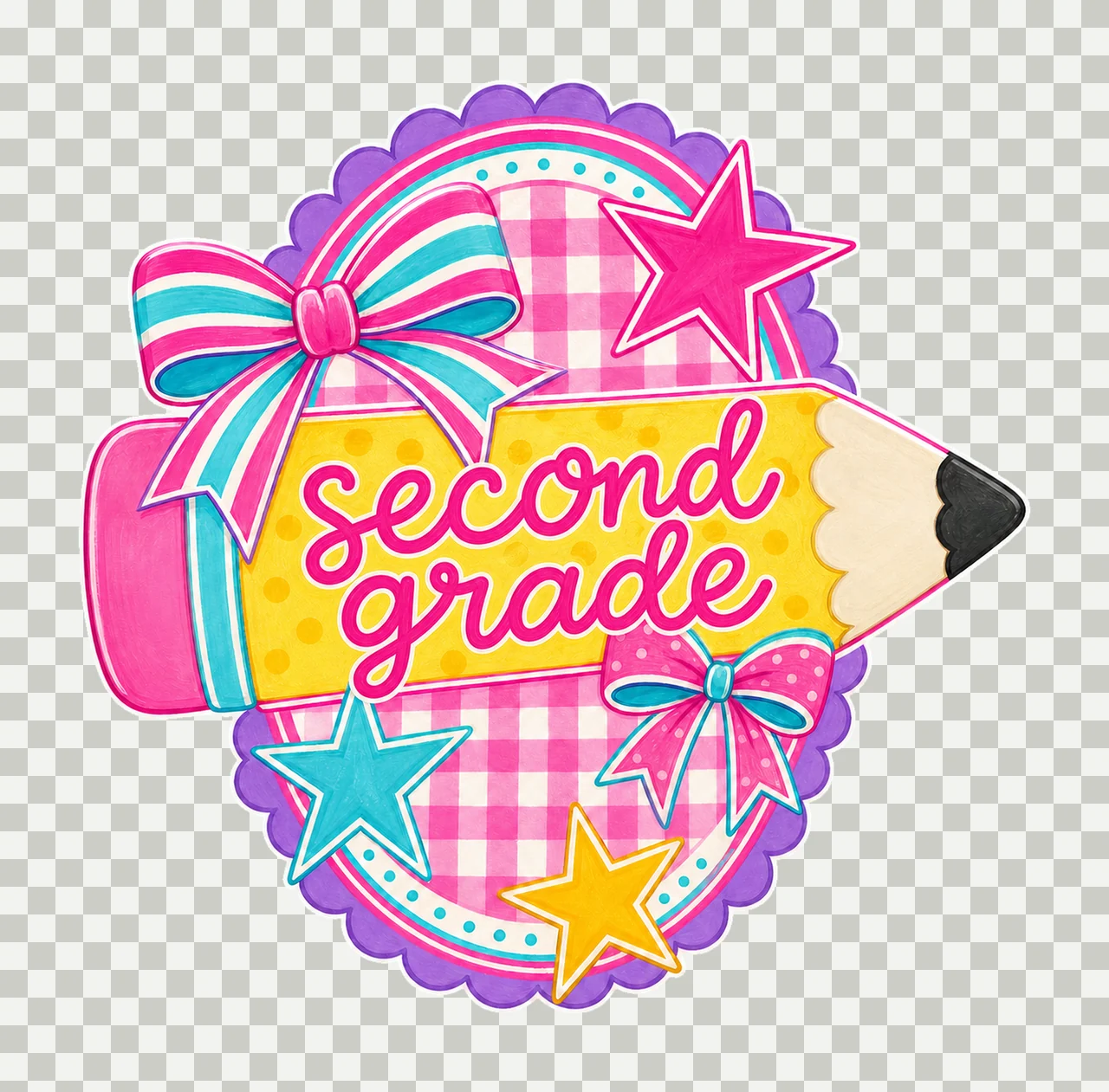 pencil pennant 04 second grade sublimation instant shirt transparency and detail preview thumbnail