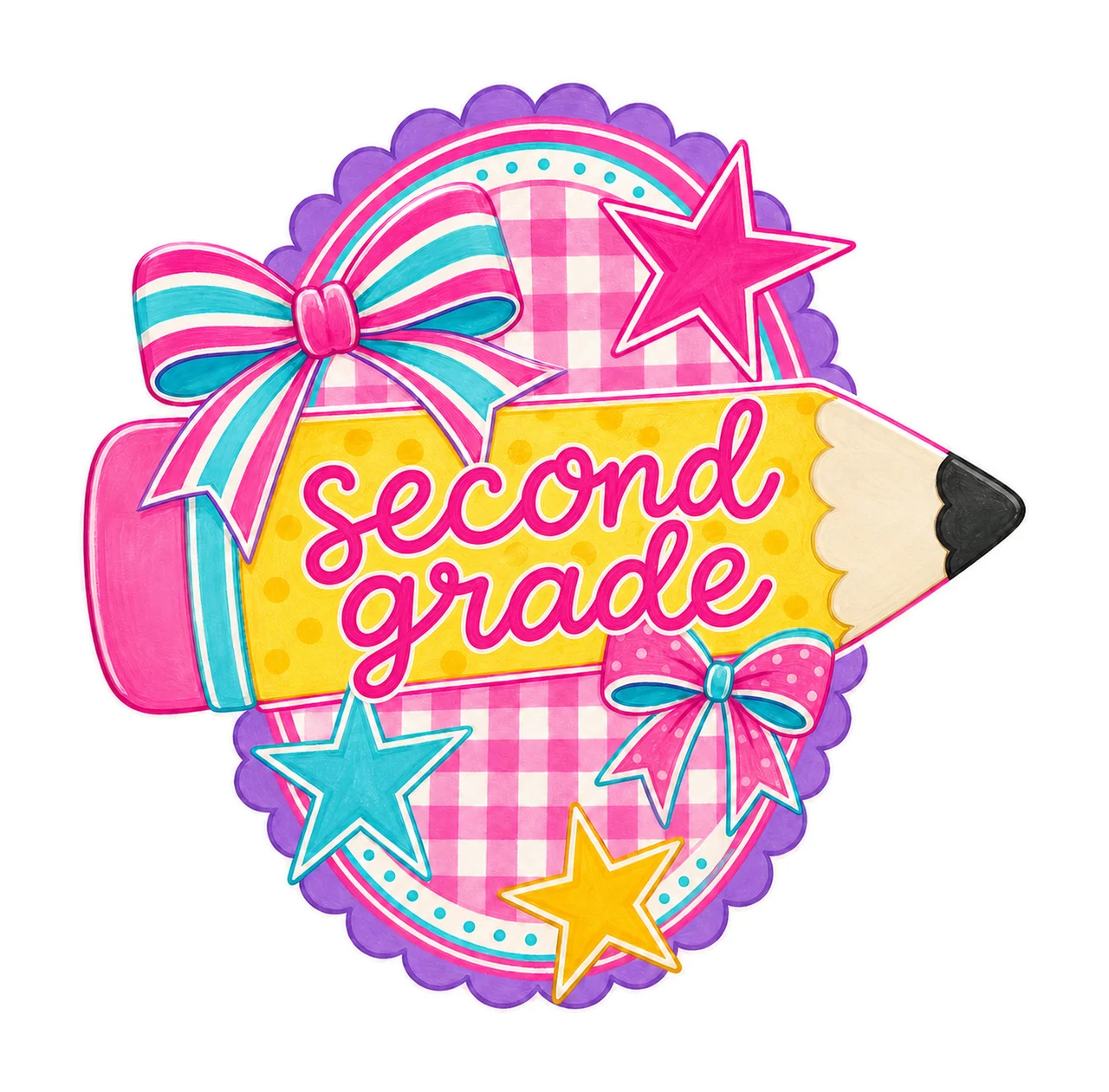 pencil pennant 04 second grade sublimation instant shirt