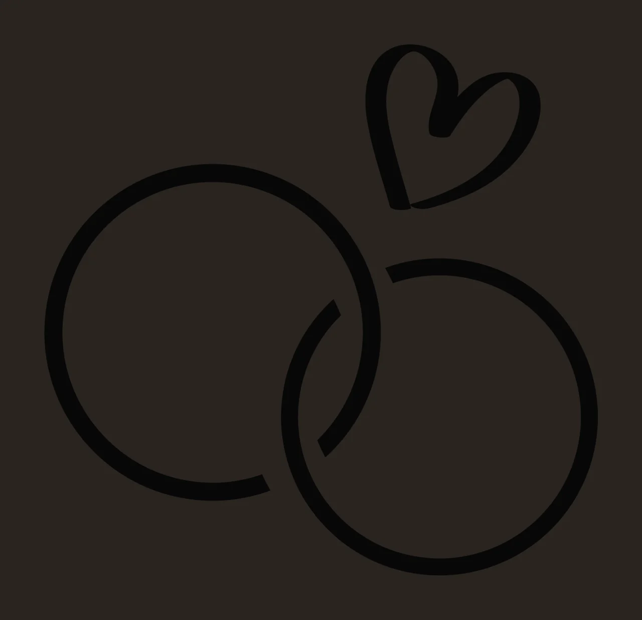 Rings With Heart And Line Art In Black contrast preview thumbnail
