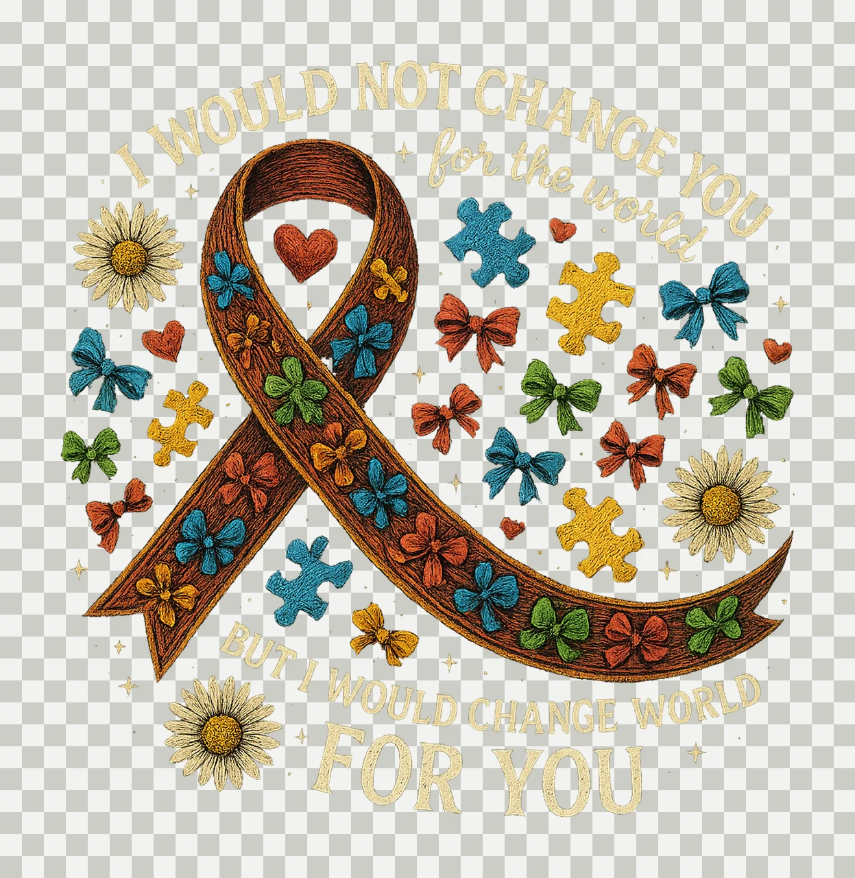 Autism awareness design coquette bow sublimation autism transparency and detail preview thumbnail