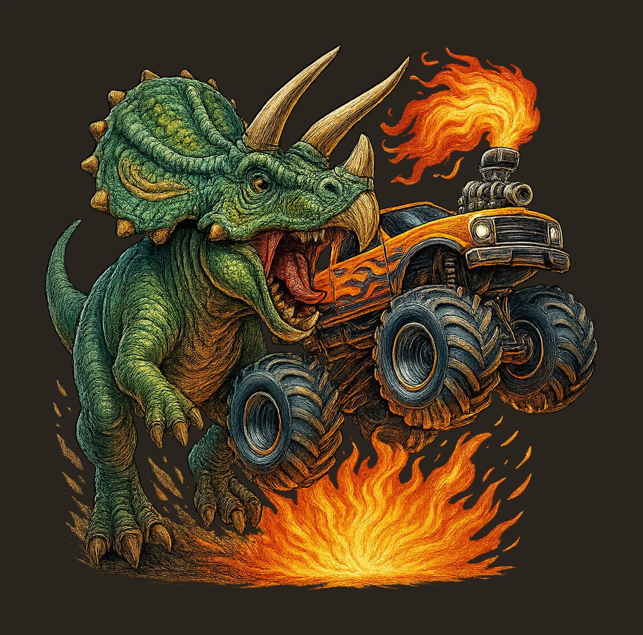 Rex Dinosaur Monster Truck Extreme Vehicle Variation B contrast preview thumbnail