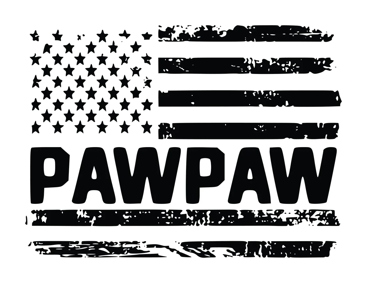 Flag Horizontal Graphic With Text Centered Across stars stripes