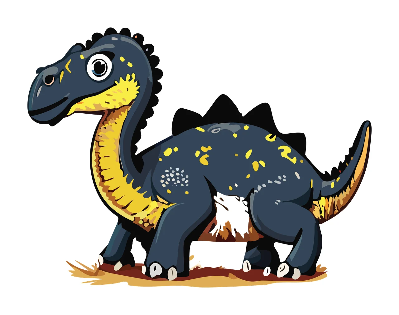 Dinosaur Stygimoloch Standing On Grass horns dome line drawing