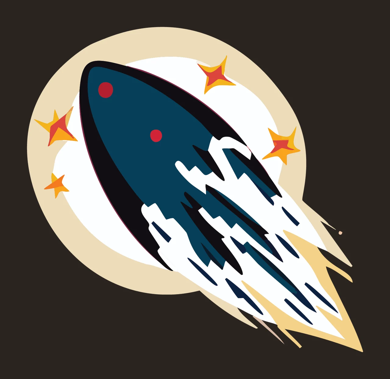 Circular Football Shooting Star Graphic moving stars circle contrast preview thumbnail