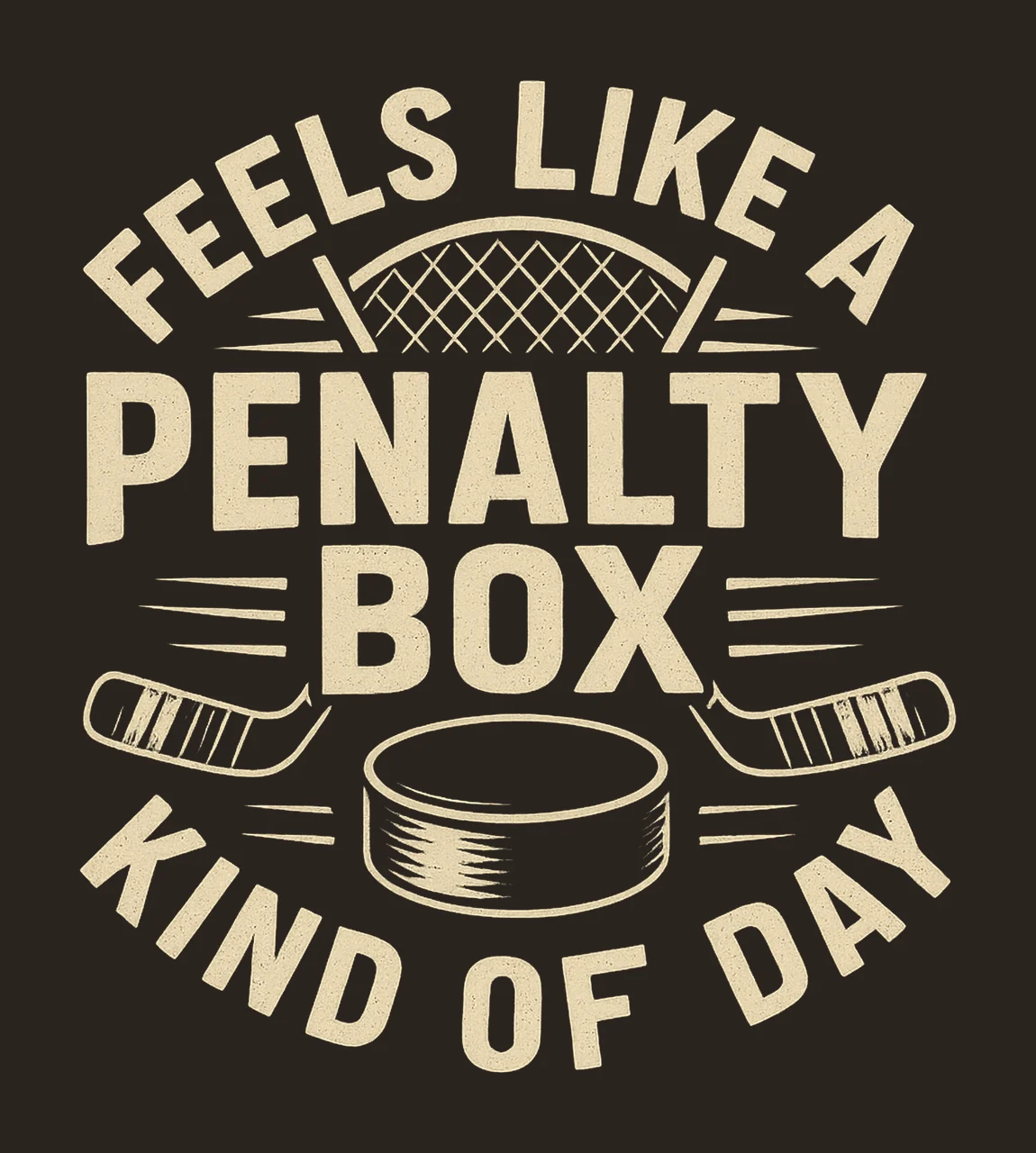 Hockey Gear Sports Design With Puck sticks net typography contrast preview thumbnail