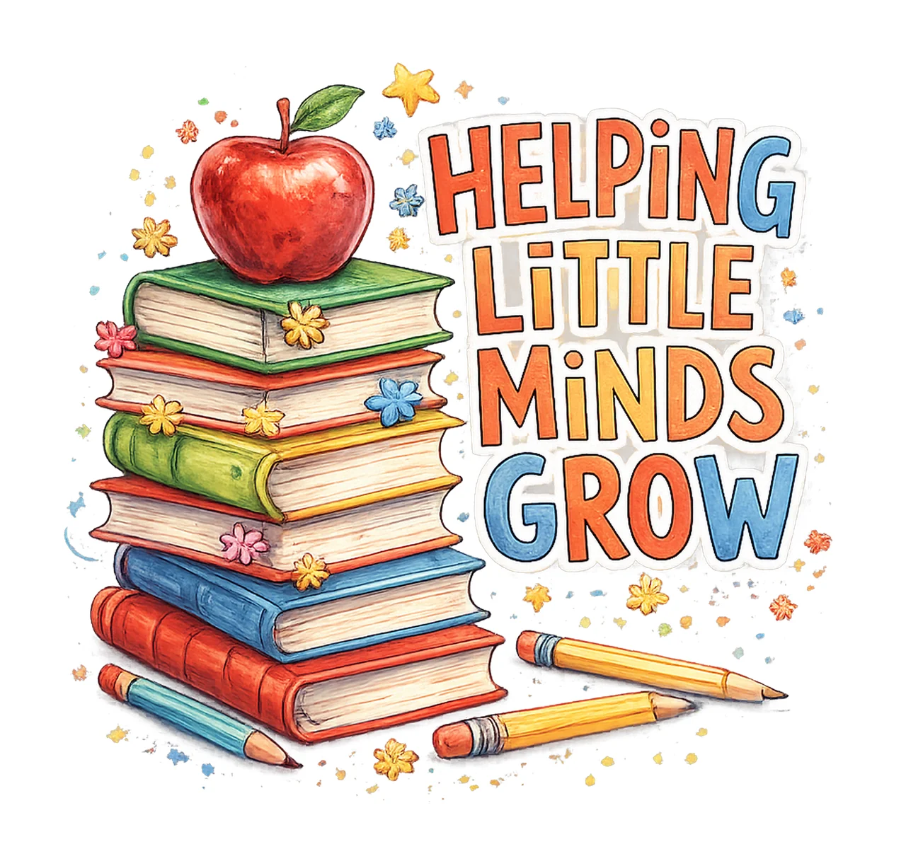 Teacher sublimation helping little minds grow design