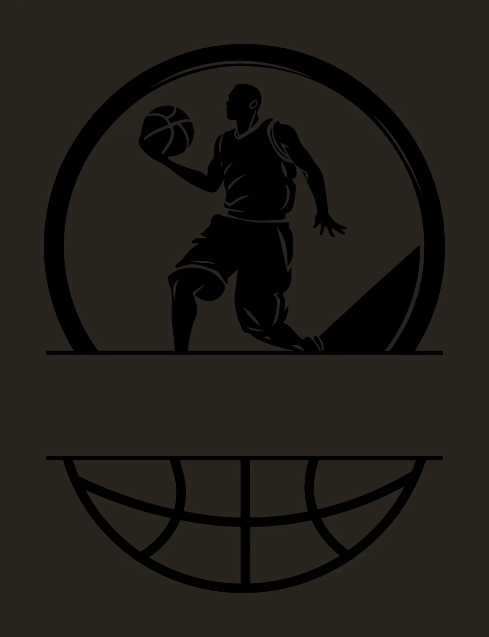 Can Glass Wrap Basketball Player Dribbling With Circle contrast preview thumbnail