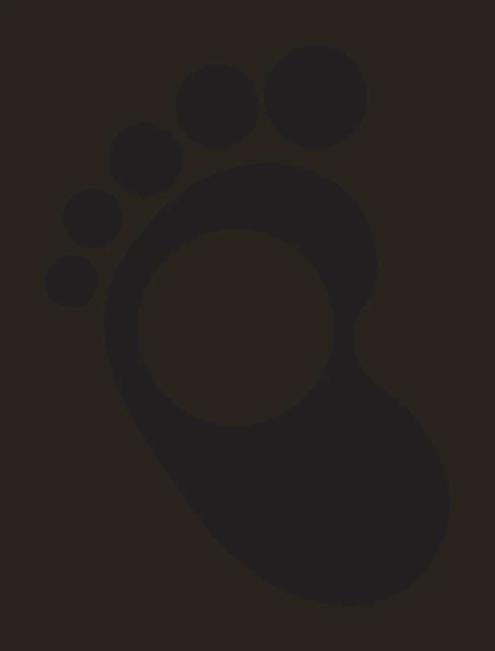 Black Silhouette Of A Footprint With Circular White circles contrast preview thumbnail