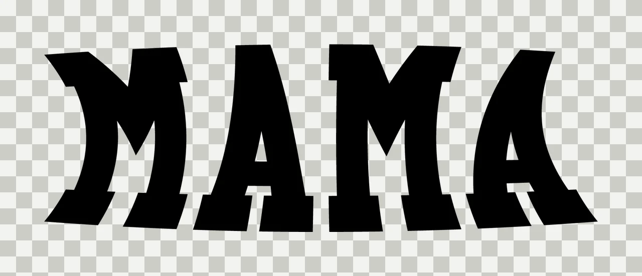 Mama Text With Word And Lettering Featuring Typography transparency and detail preview thumbnail