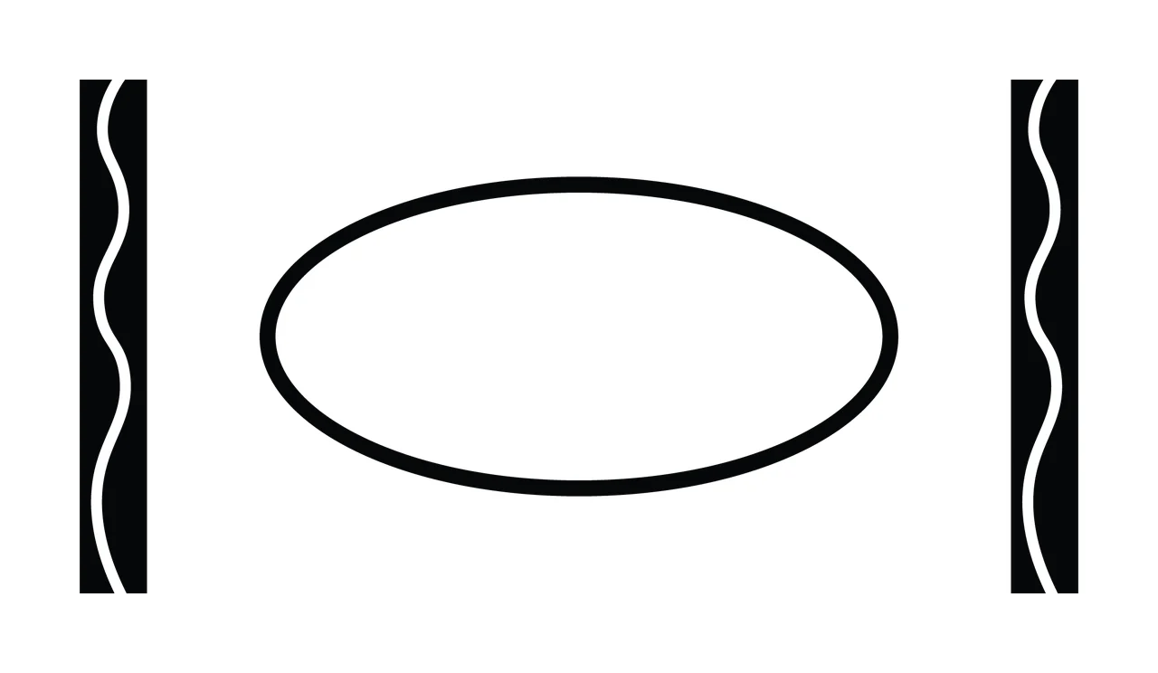 Oval Frame With Wavy Lines
