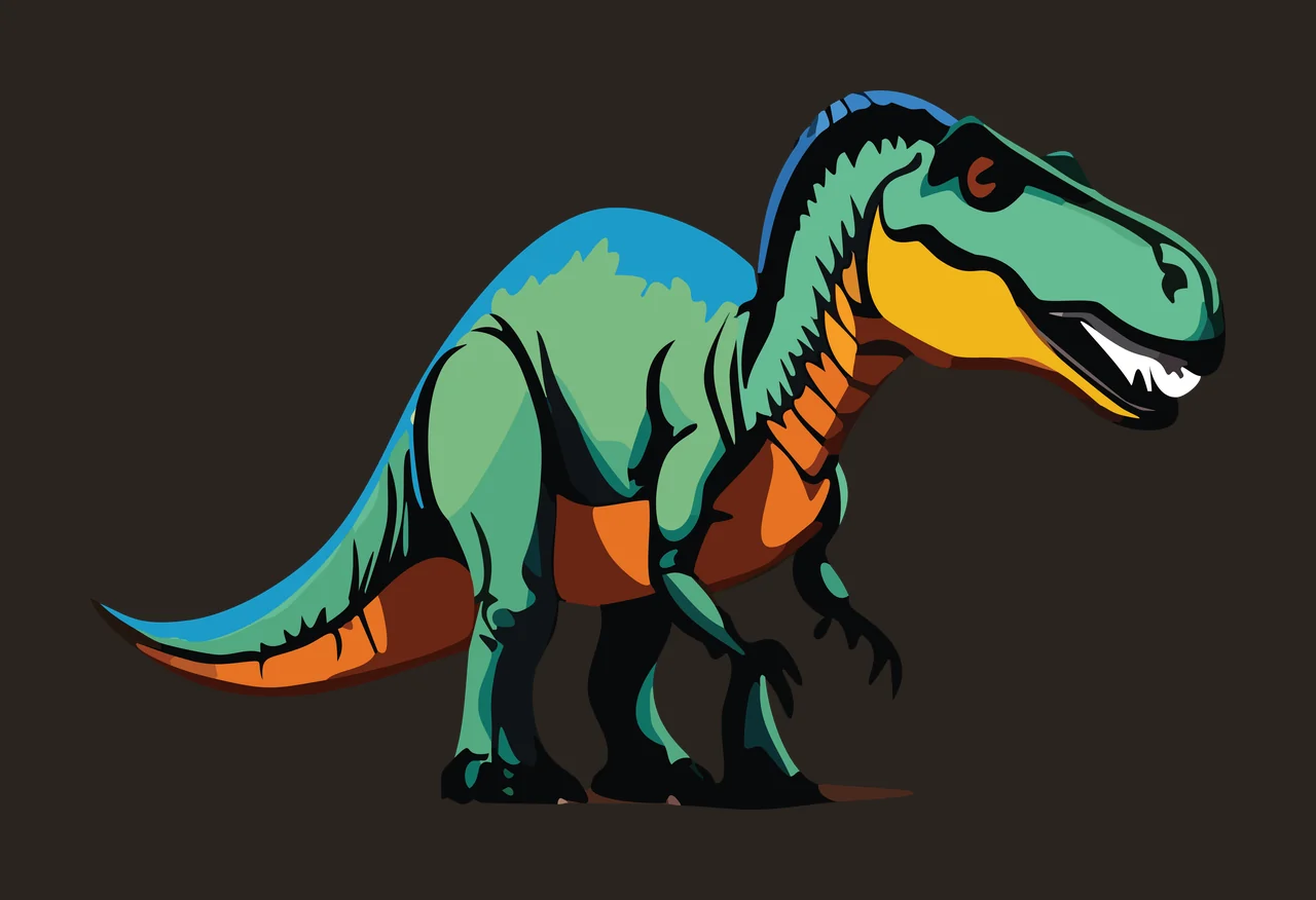 Dinosaur Profile Silhouette standing claws tail head feet black contrast preview thumbnail