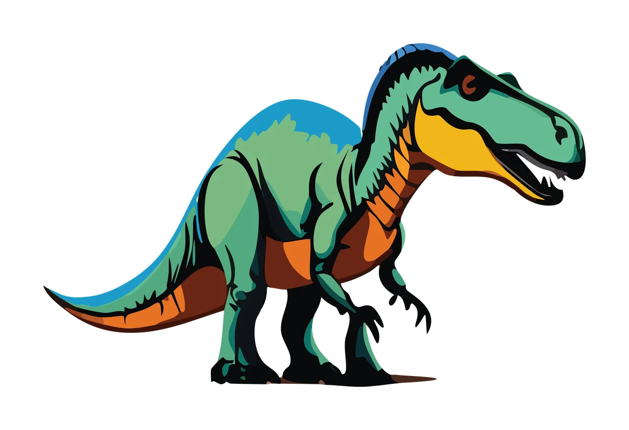 Dinosaur Profile Silhouette standing claws tail head feet black