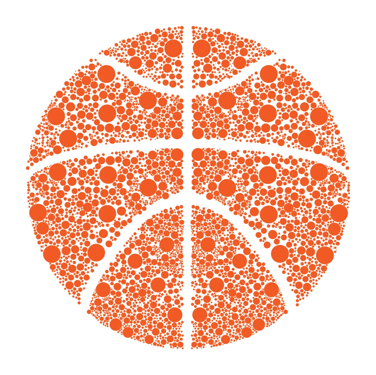 Dot Sports Basketball Made Of Black Dots forming shape circle