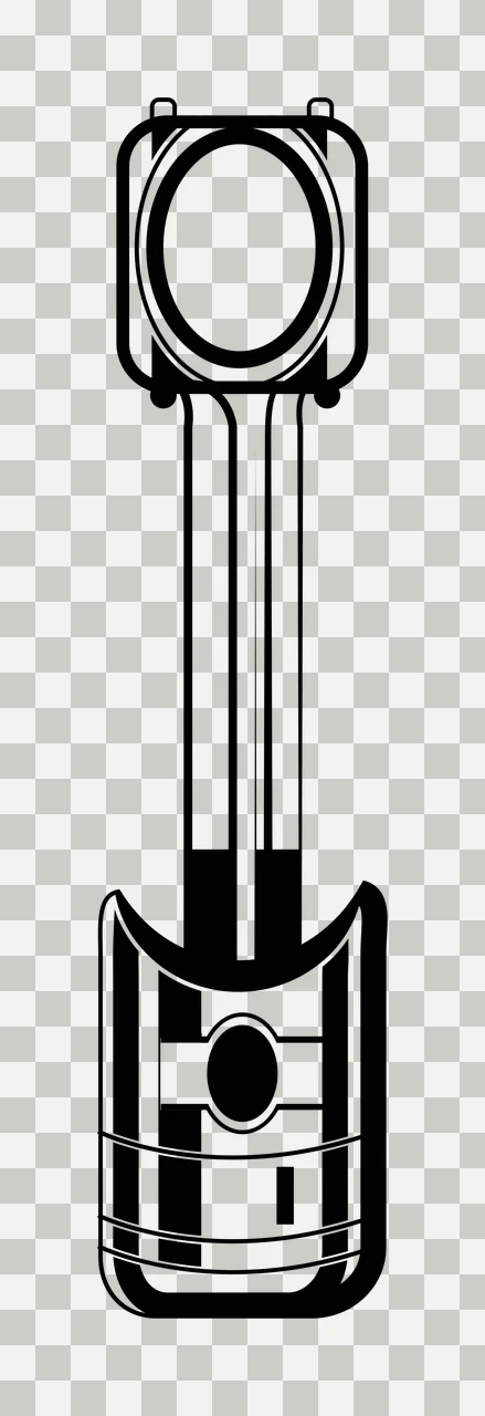 Engine Piston And Connecting Rod standing rings cylinder line drawing transparency and detail preview thumbnail