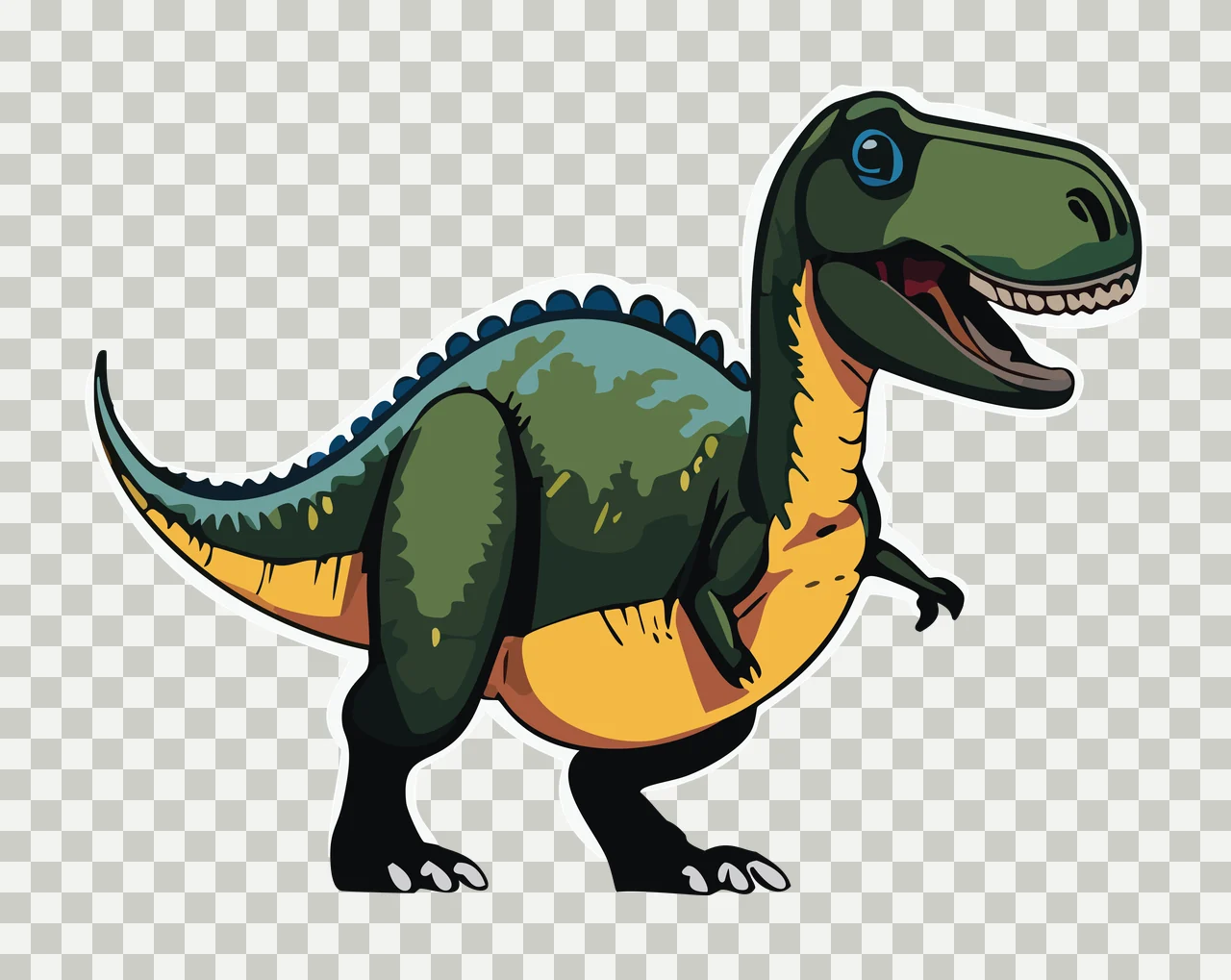 Dinosaur Black Silhouette standing animal prehistoric creature transparency and detail preview thumbnail