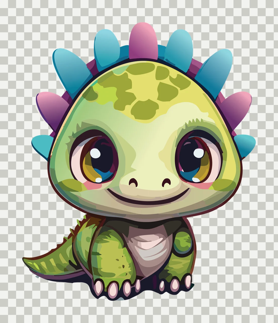 Stylized Spiky Dinosaur Creature Silhouette standing spikes transparency and detail preview thumbnail