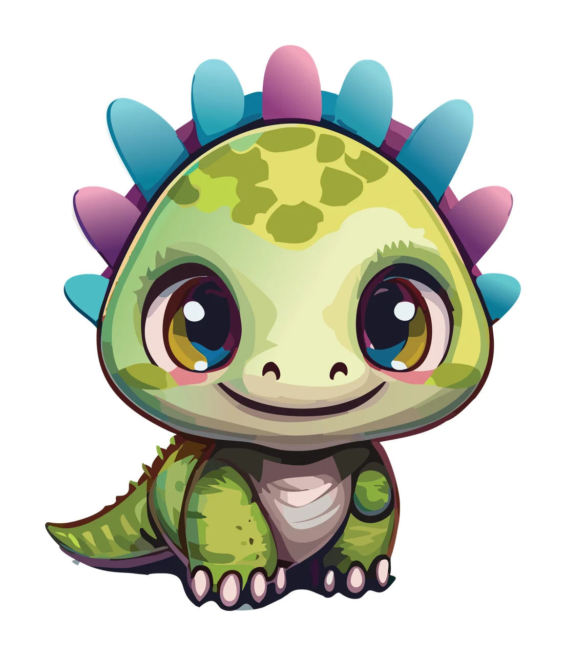 Stylized Spiky Dinosaur Creature Silhouette standing spikes