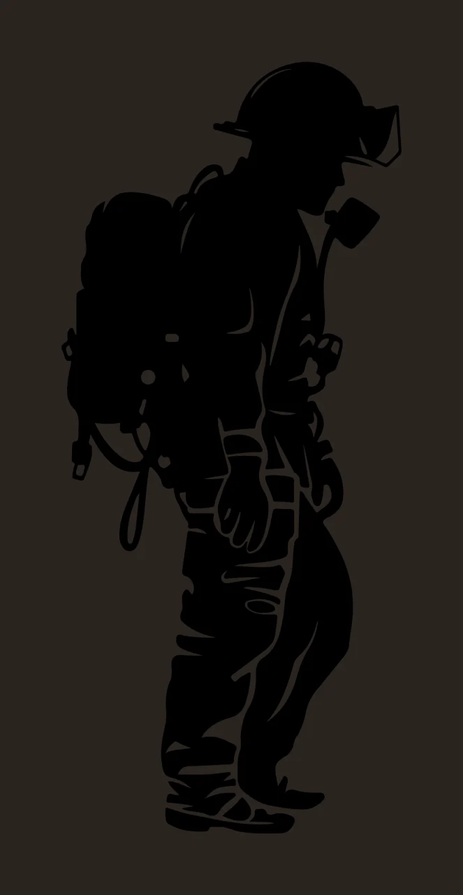 Can Glass Wrap Firefighter In Gear Silhouette contrast preview thumbnail