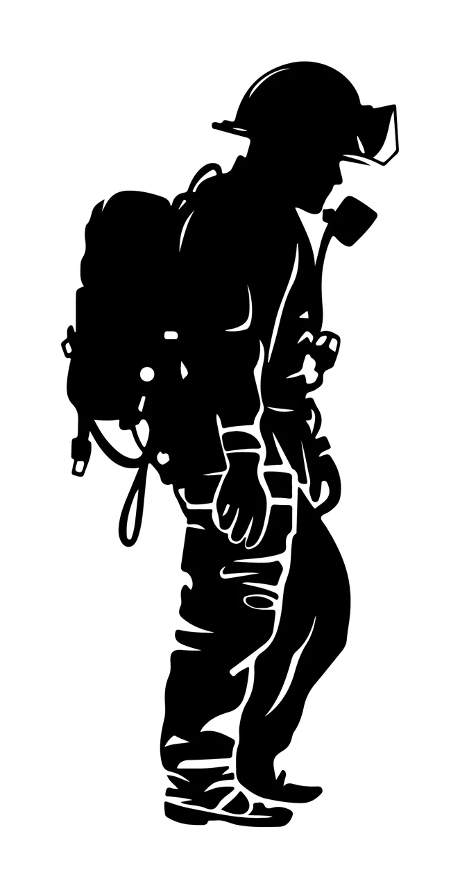 Can Glass Wrap Firefighter In Gear Silhouette