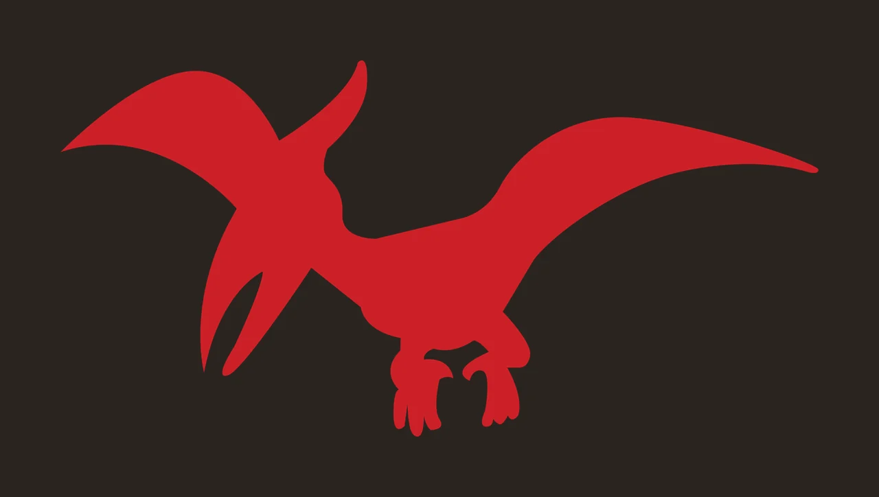 Black Silhouette Of A Flying Prehistoric Winged Reptile Variation contrast preview thumbnail