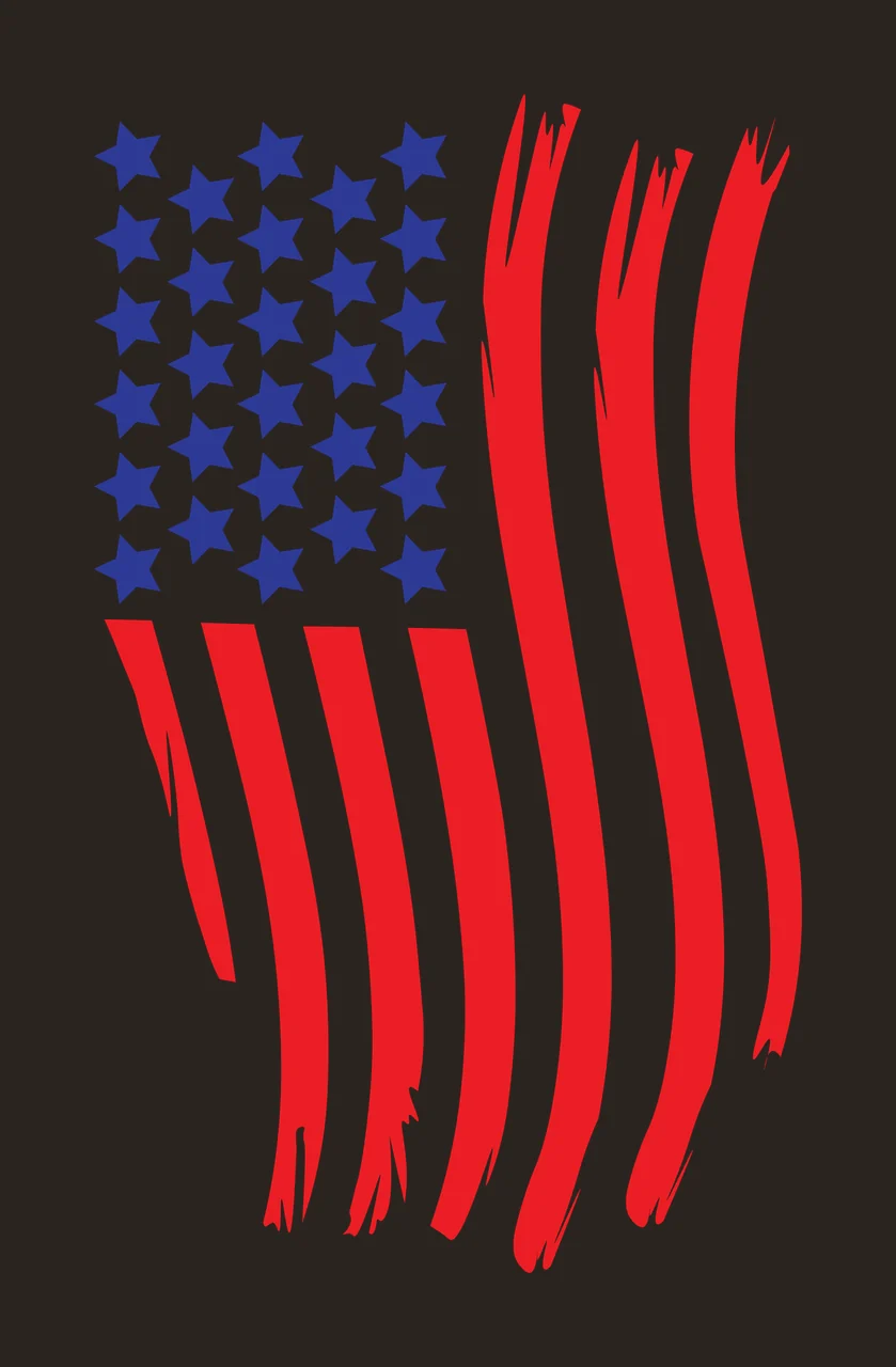 Flag American Waving Vertical Stripes stars brush stroke black contrast preview thumbnail