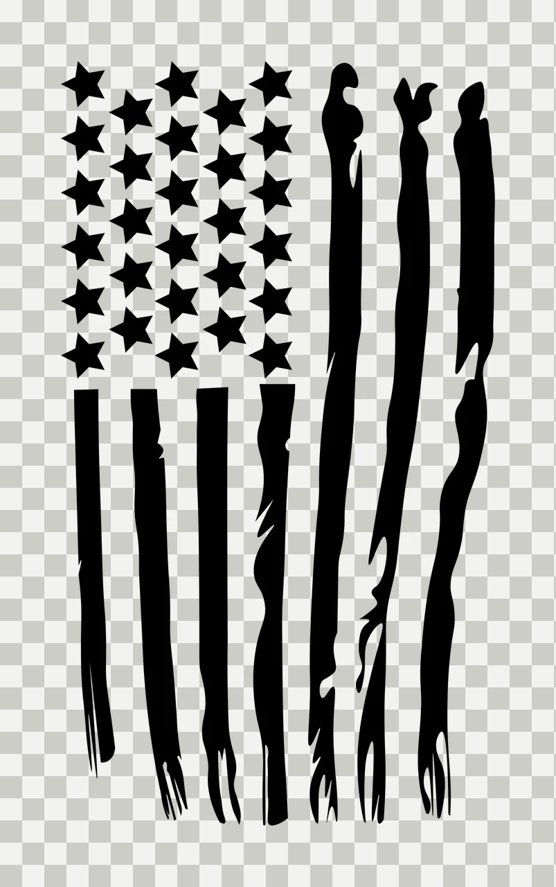Black Flag Vertical Distressed American waving stars stripes transparency and detail preview thumbnail