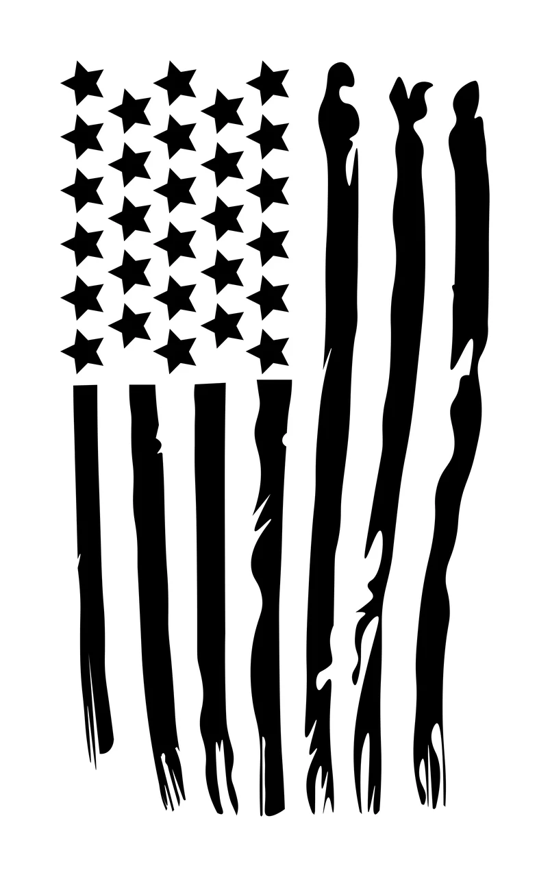 Black Flag Vertical Distressed American waving stars stripes